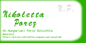 nikoletta porcz business card